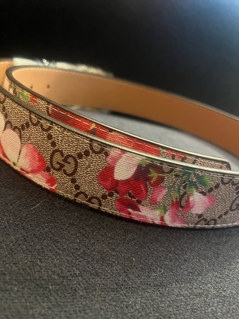 Gucci look a like Designer-Floral Print Women’s Belt - Brown & Pink